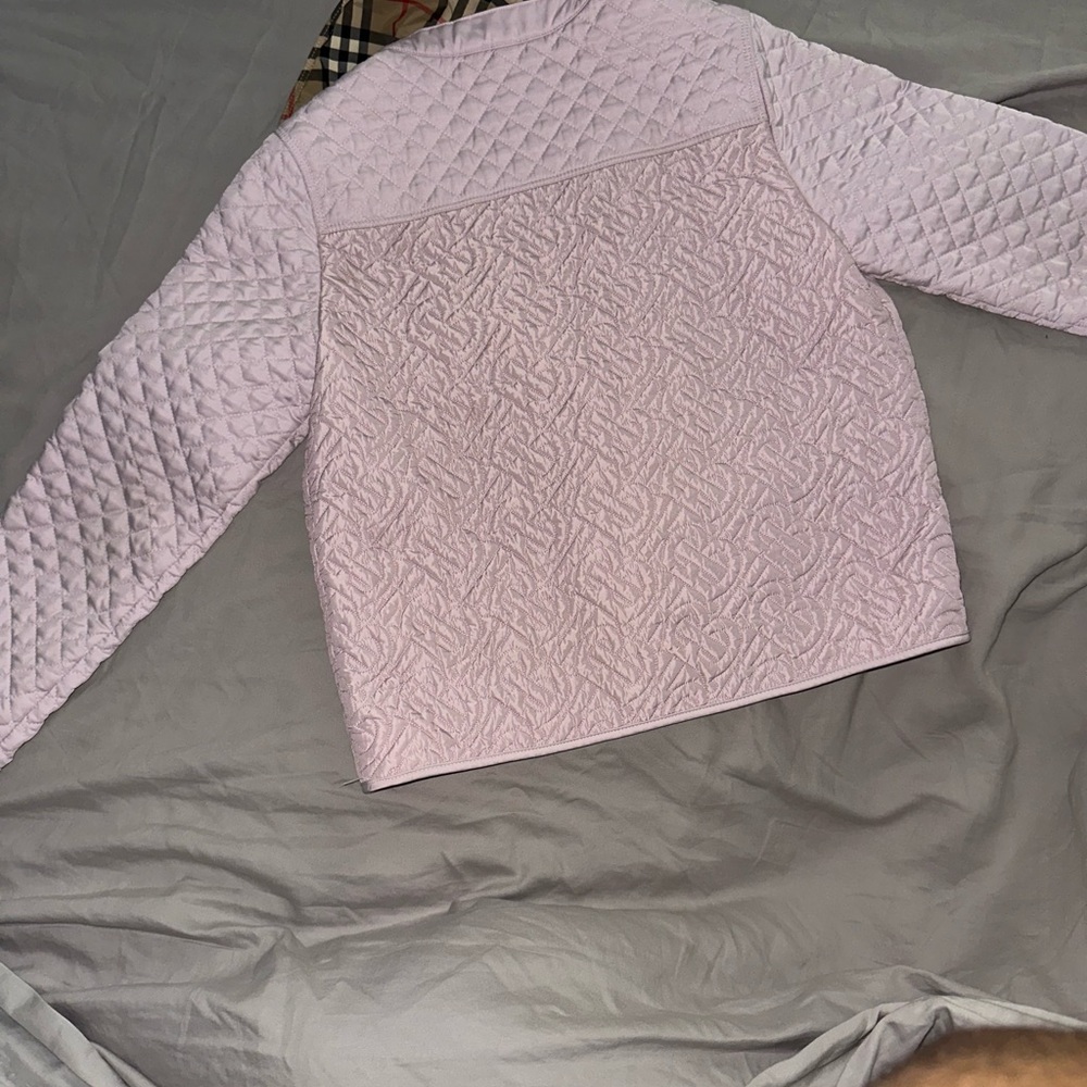 Girls Burberry Monogram Quilted Jacket-Light Pink Size 10Y